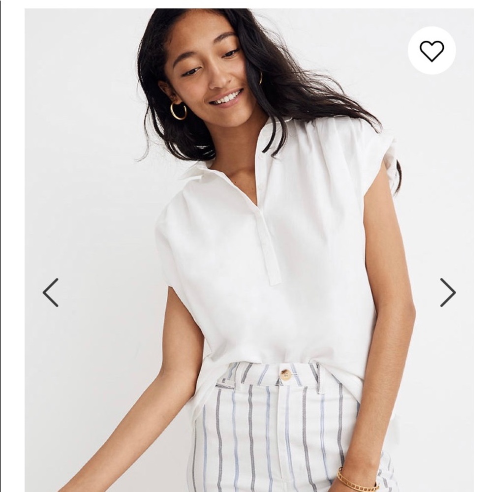 Madewell Central Popover Shirt NWT XS White